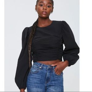 Forever 21 ruched poplin top